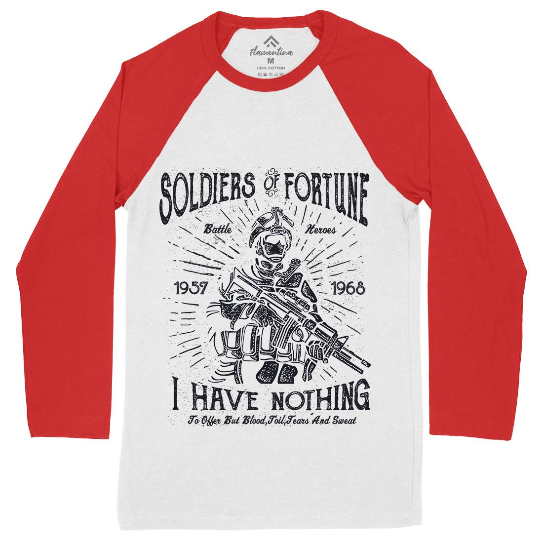 Soldiers Of Fortune Mens Long Sleeve Baseball T-Shirt Army A148