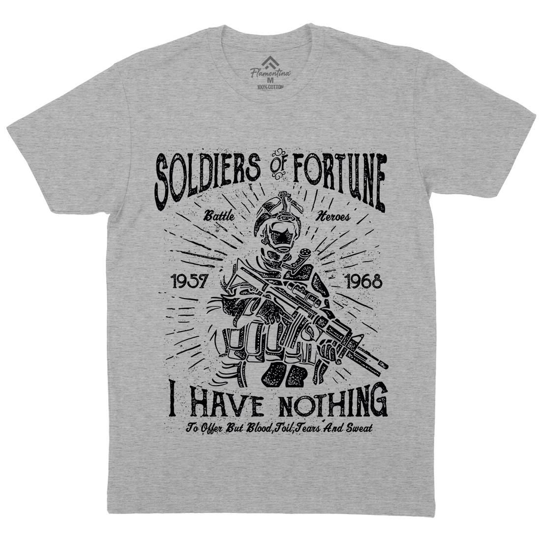 Soldiers Of Fortune Mens Organic Crew Neck T-Shirt Army A148