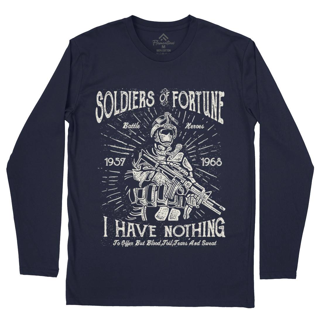 Soldiers Of Fortune Mens Long Sleeve T-Shirt Army A148
