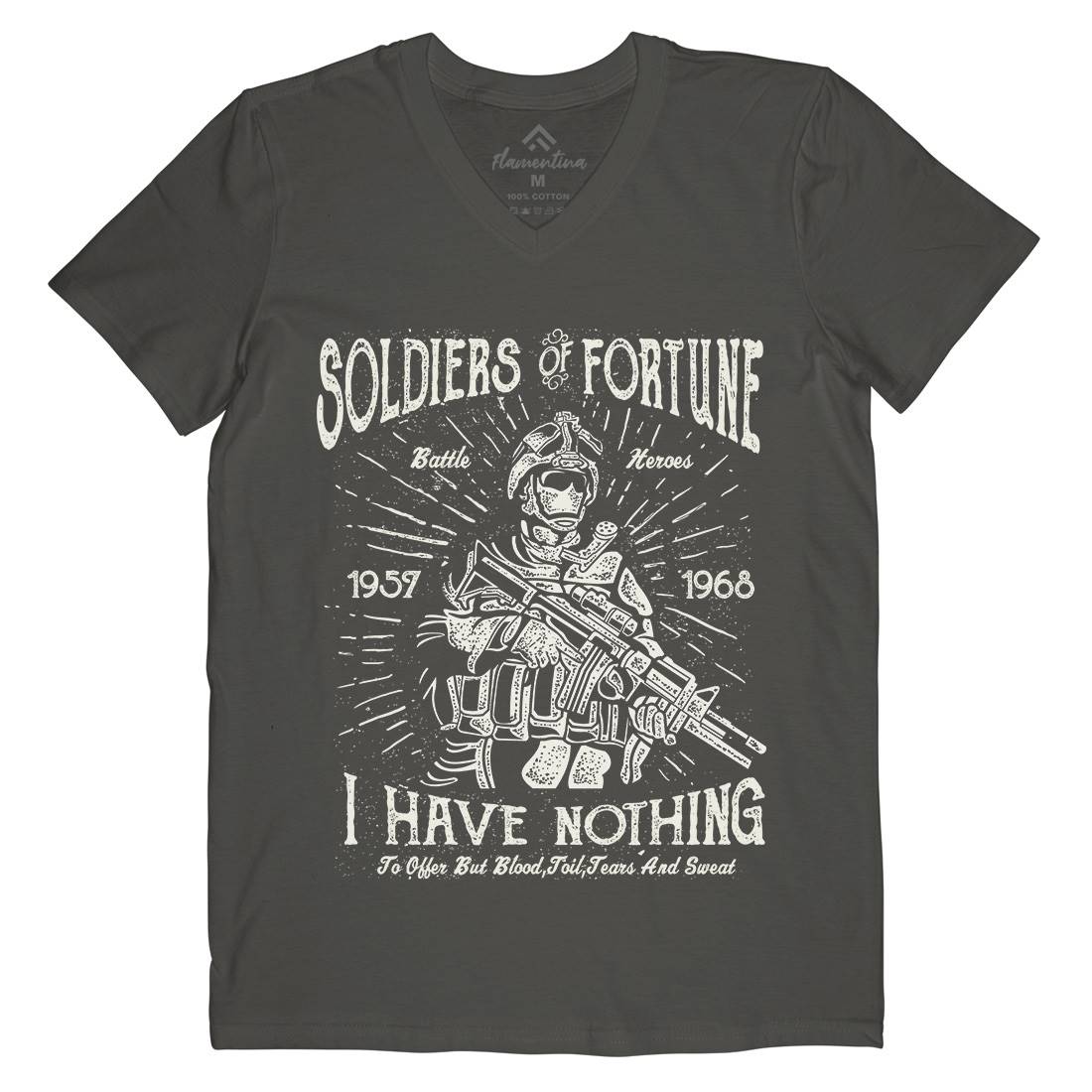 Soldiers Of Fortune Mens V-Neck T-Shirt Army A148