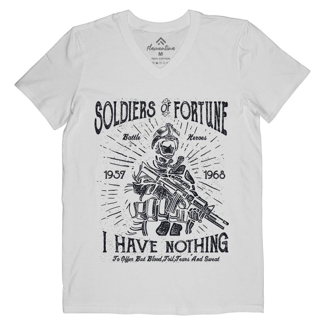Soldiers Of Fortune Mens V-Neck T-Shirt Army A148