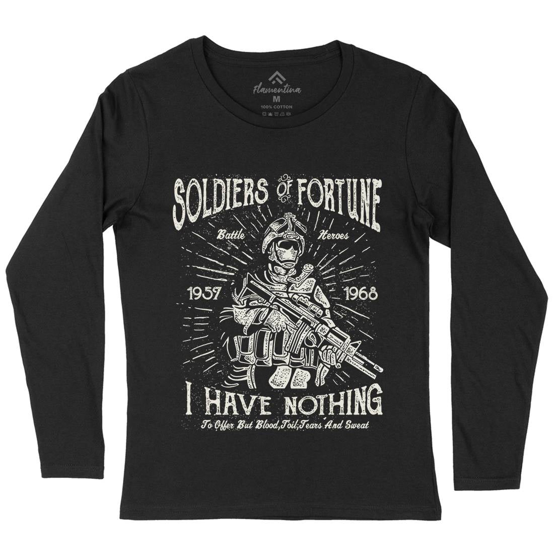 Soldiers Of Fortune Womens Long Sleeve T-Shirt Army A148