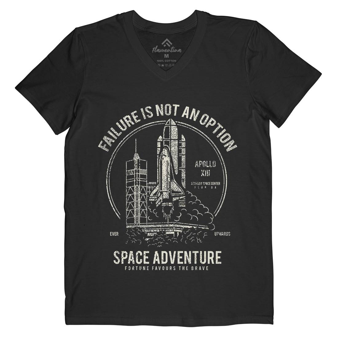 Adventure Mens Organic V-Neck T-Shirt Space A149