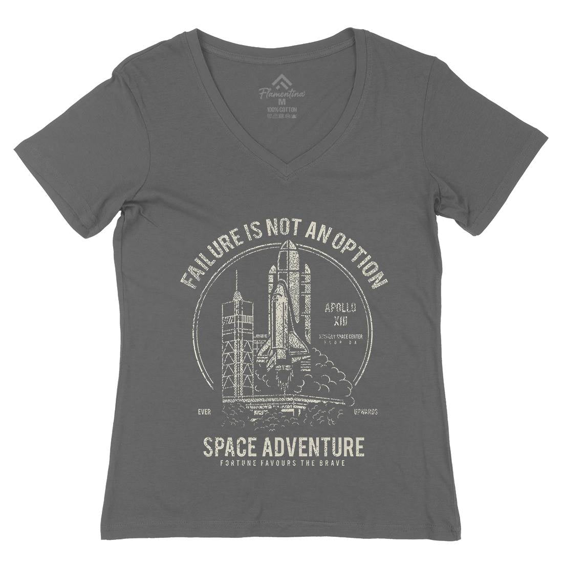 Adventure Womens Organic V-Neck T-Shirt Space A149
