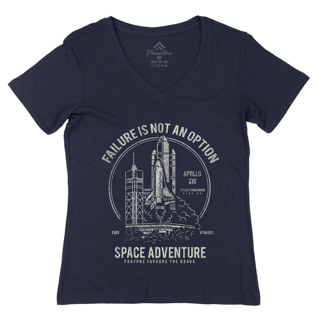 Adventure Womens Organic V-Neck T-Shirt Space A149