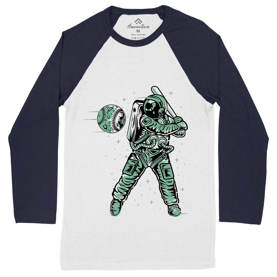 Baseball Mens Long Sleeve Baseball T-Shirt Space A150
