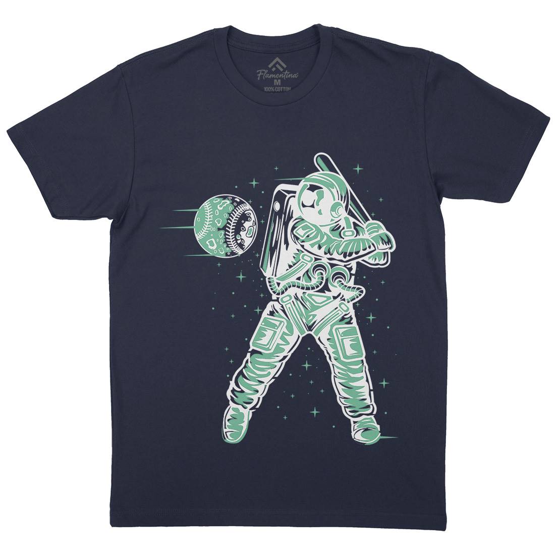 Baseball Mens Organic Crew Neck T-Shirt Space A150