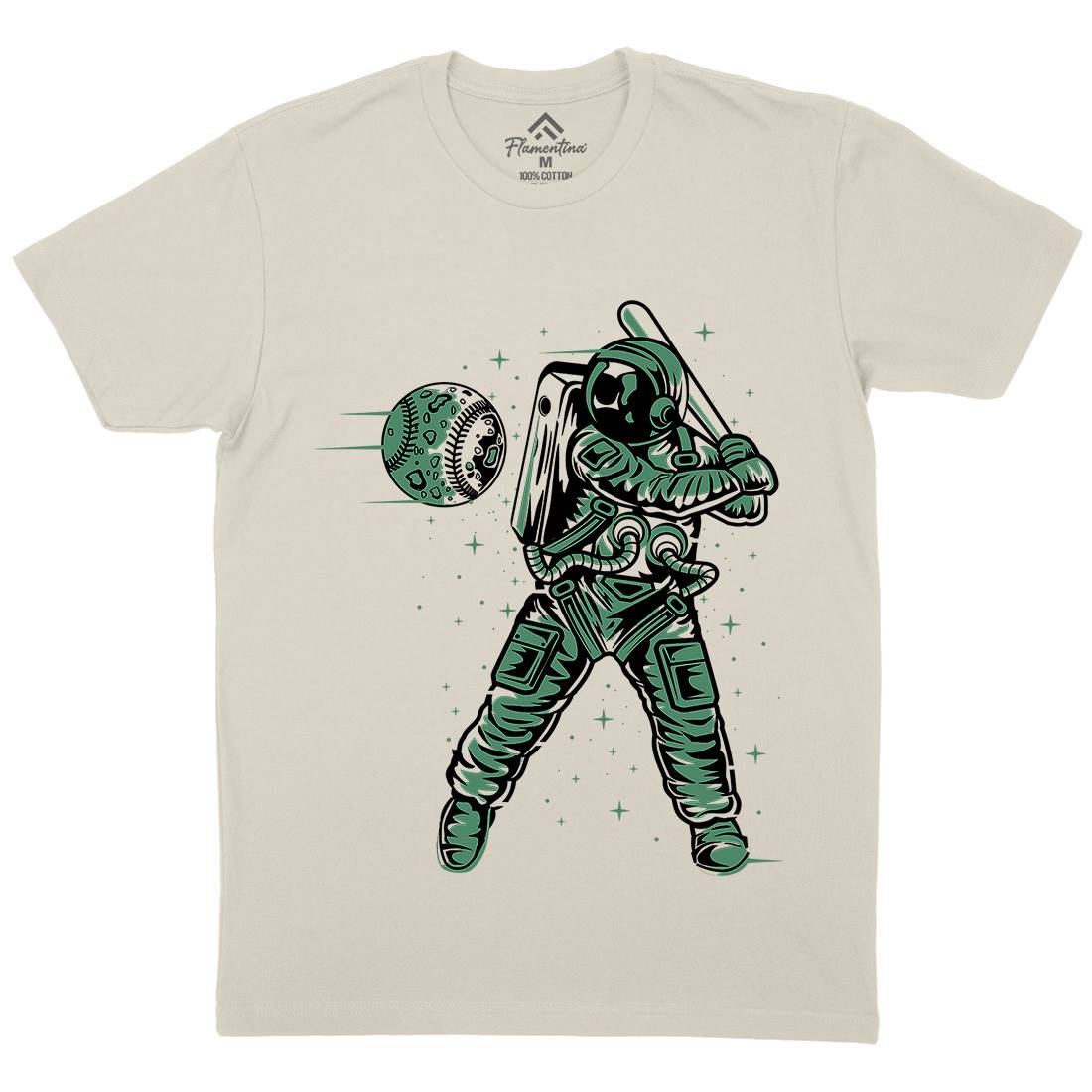 Baseball Mens Organic Crew Neck T-Shirt Space A150