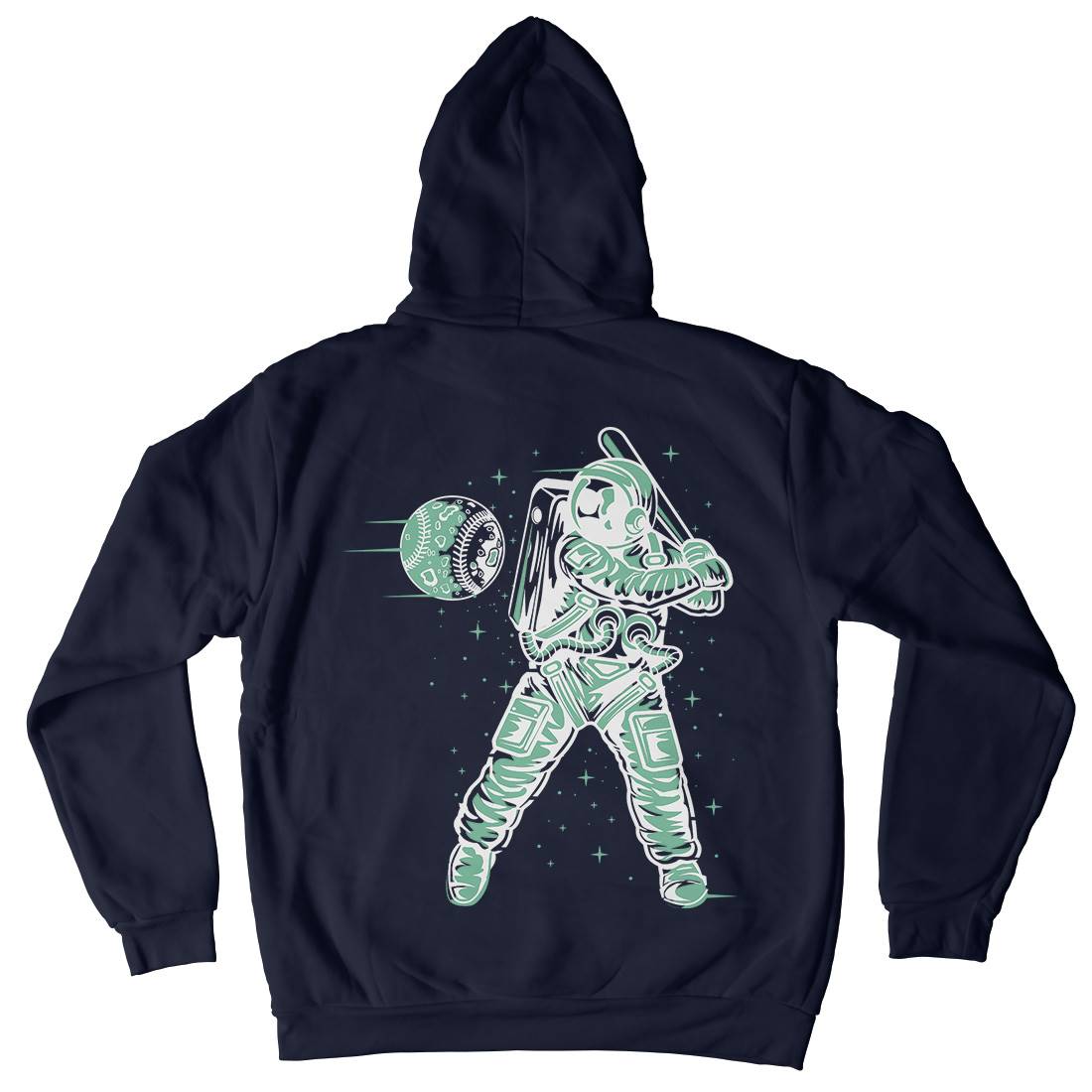 Baseball Mens Hoodie With Pocket Space A150