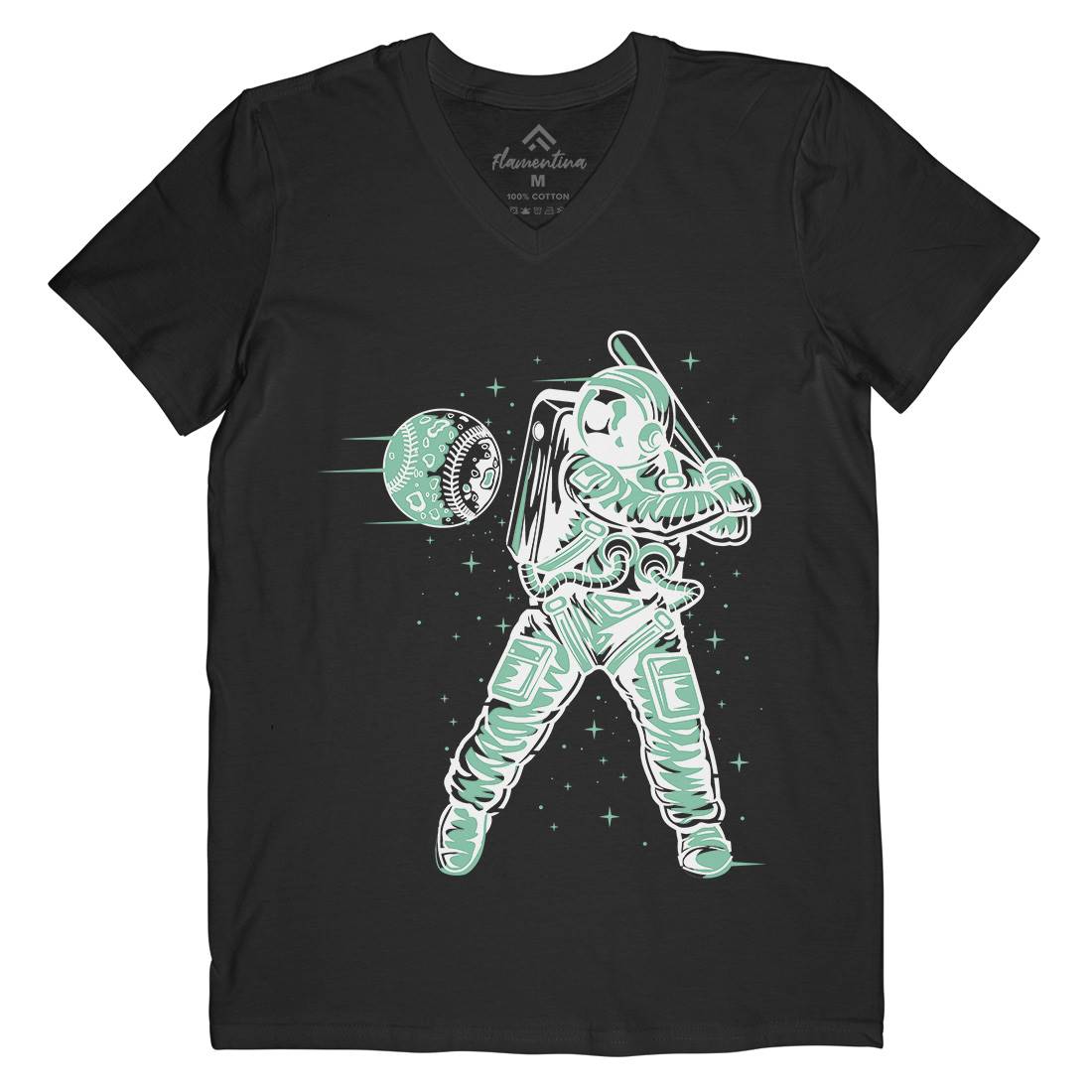 Baseball Mens V-Neck T-Shirt Space A150