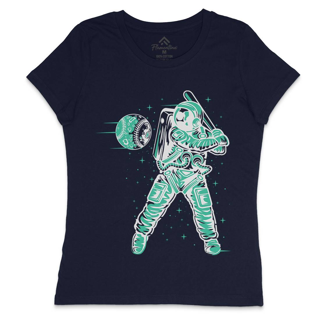 Baseball Womens Crew Neck T-Shirt Space A150