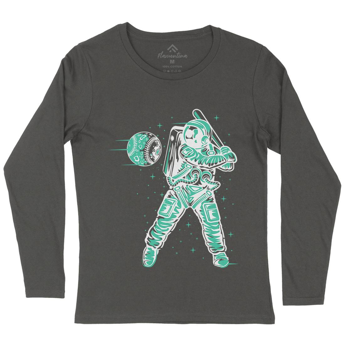 Baseball Womens Long Sleeve T-Shirt Space A150