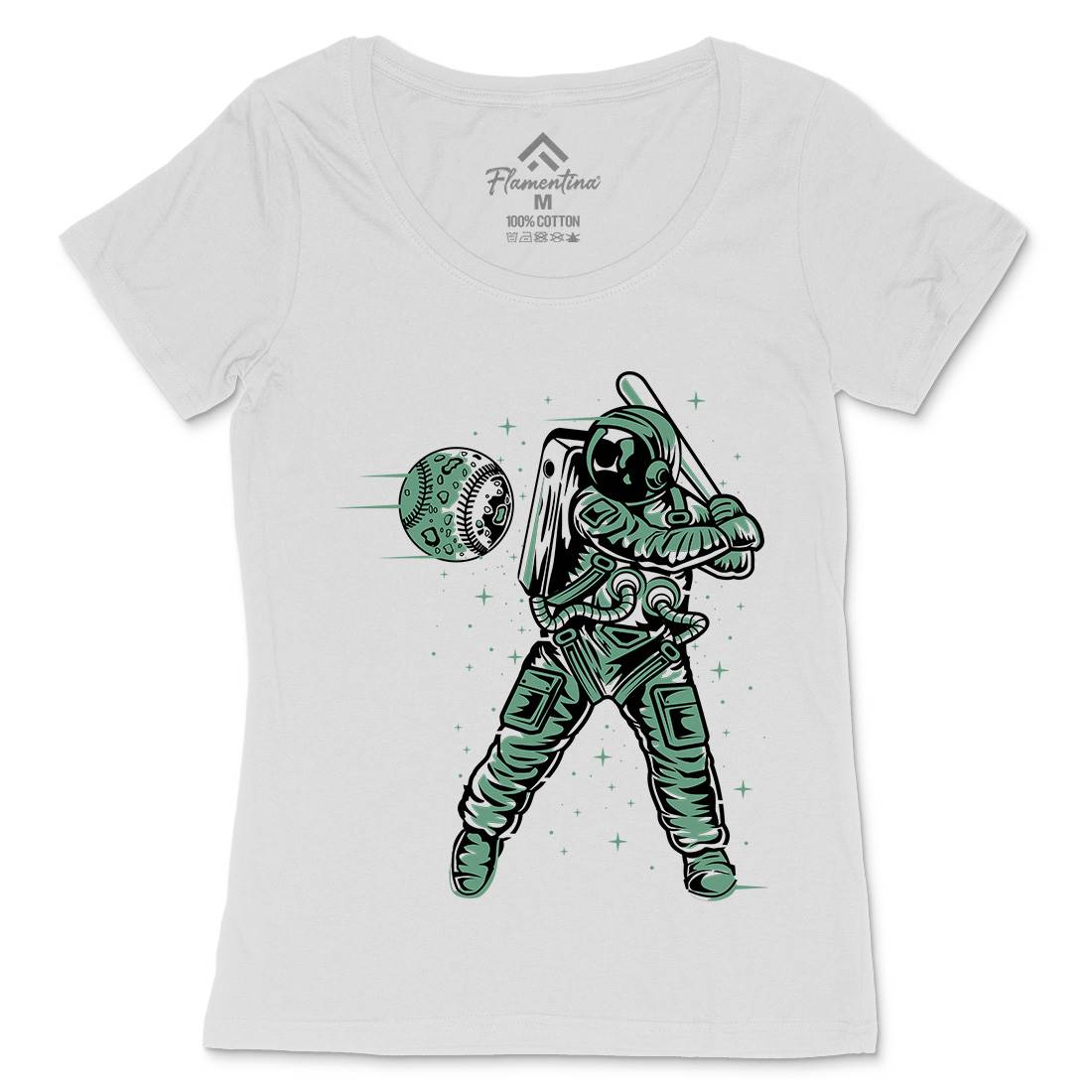 Baseball Womens Scoop Neck T-Shirt Space A150