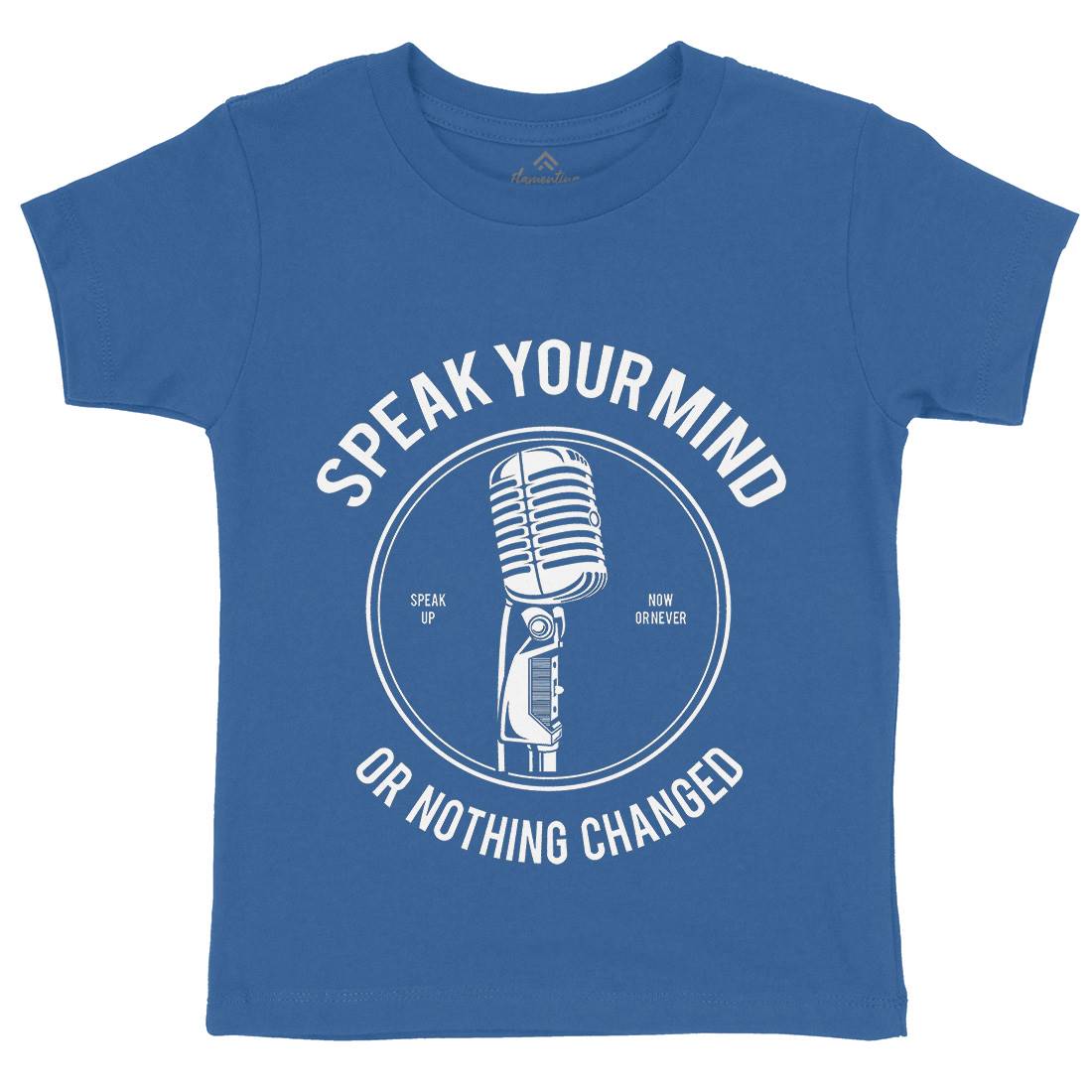 Speak Your Mind Kids Organic Crew Neck T-Shirt Quotes A152