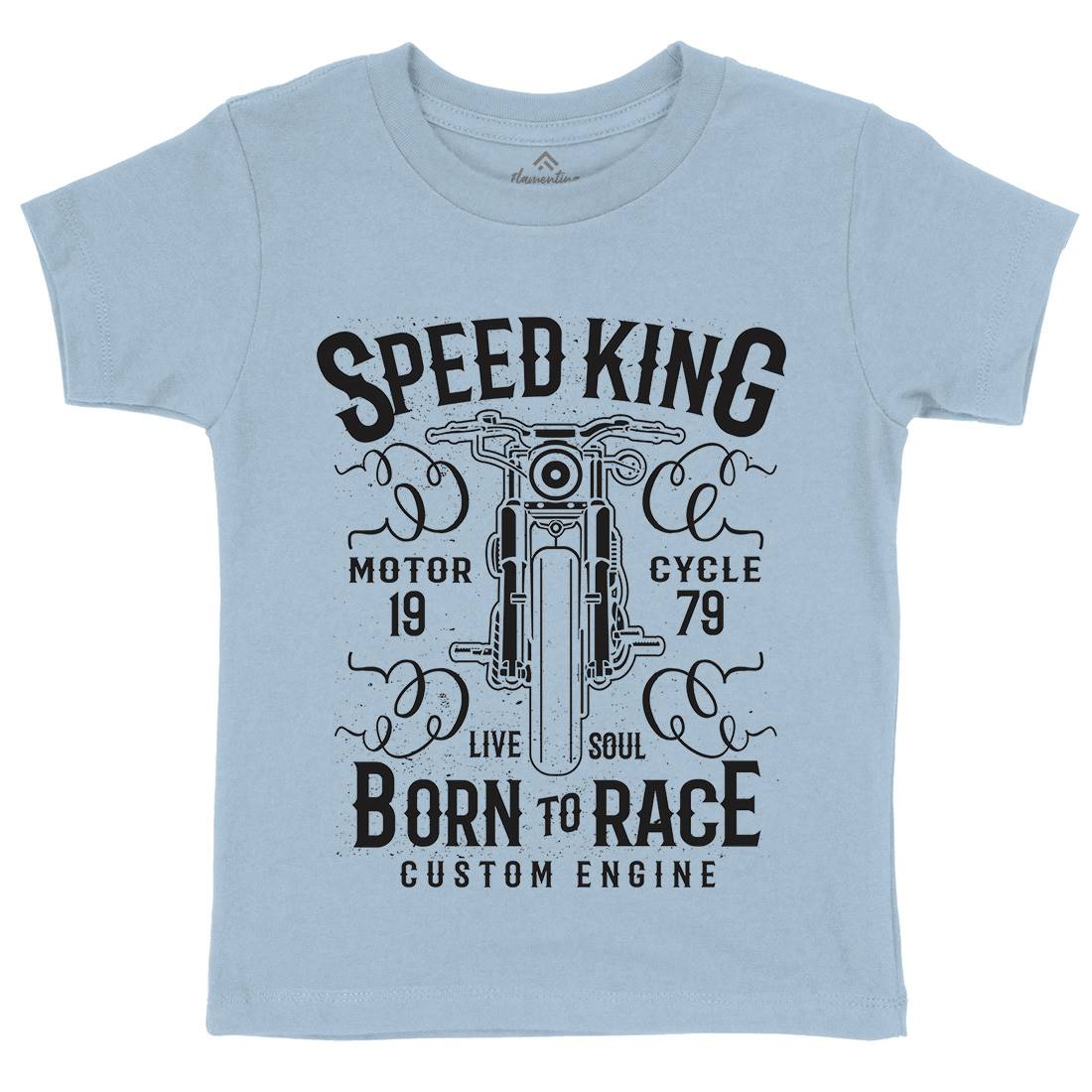 Speed King Kids Organic Crew Neck T-Shirt Motorcycles A153