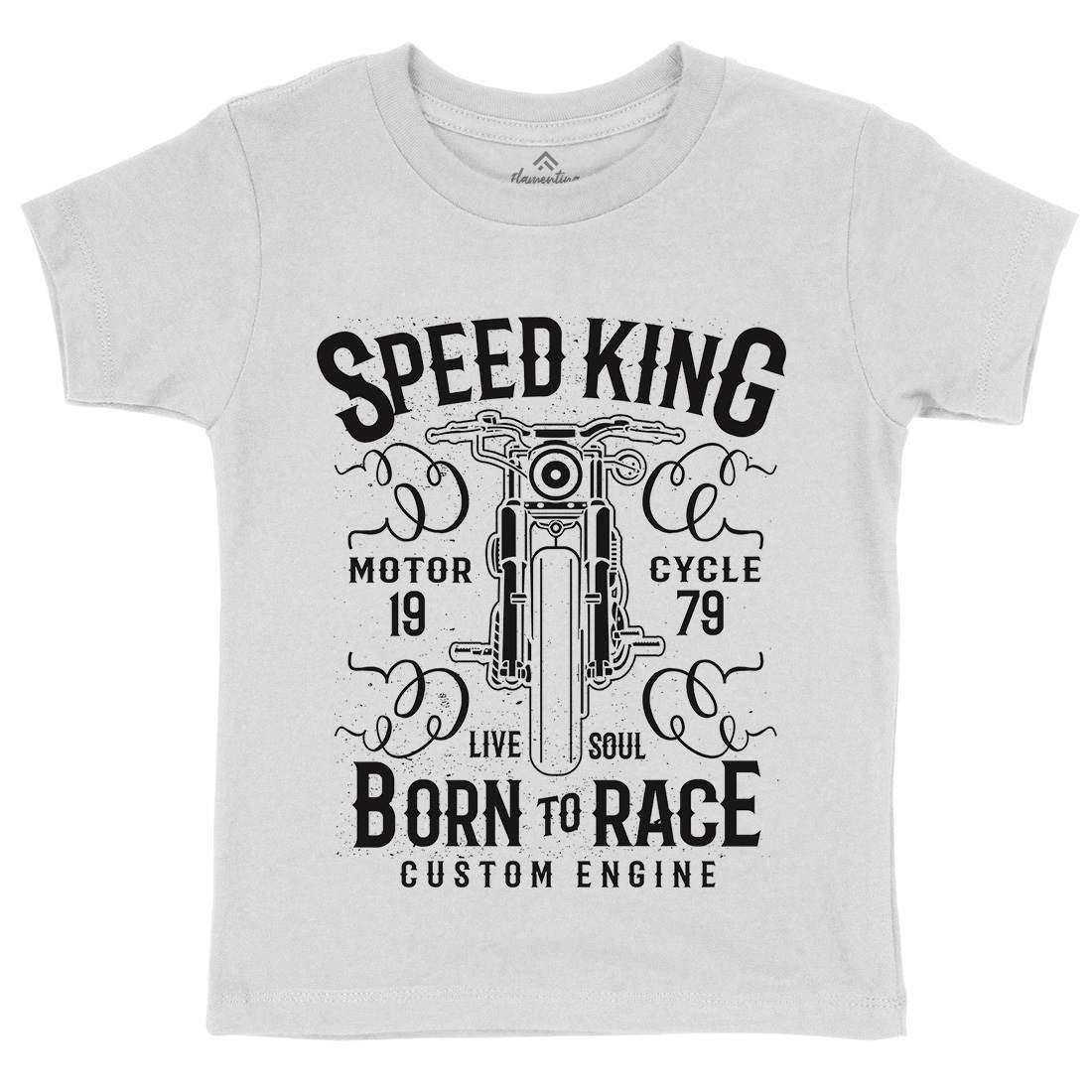 Speed King Kids Crew Neck T-Shirt Motorcycles A153