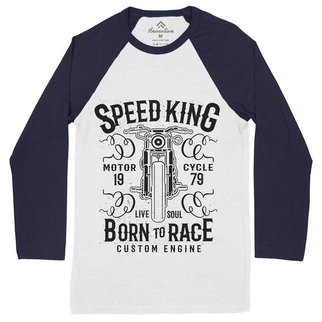 Speed King Mens Long Sleeve Baseball T-Shirt Motorcycles A153