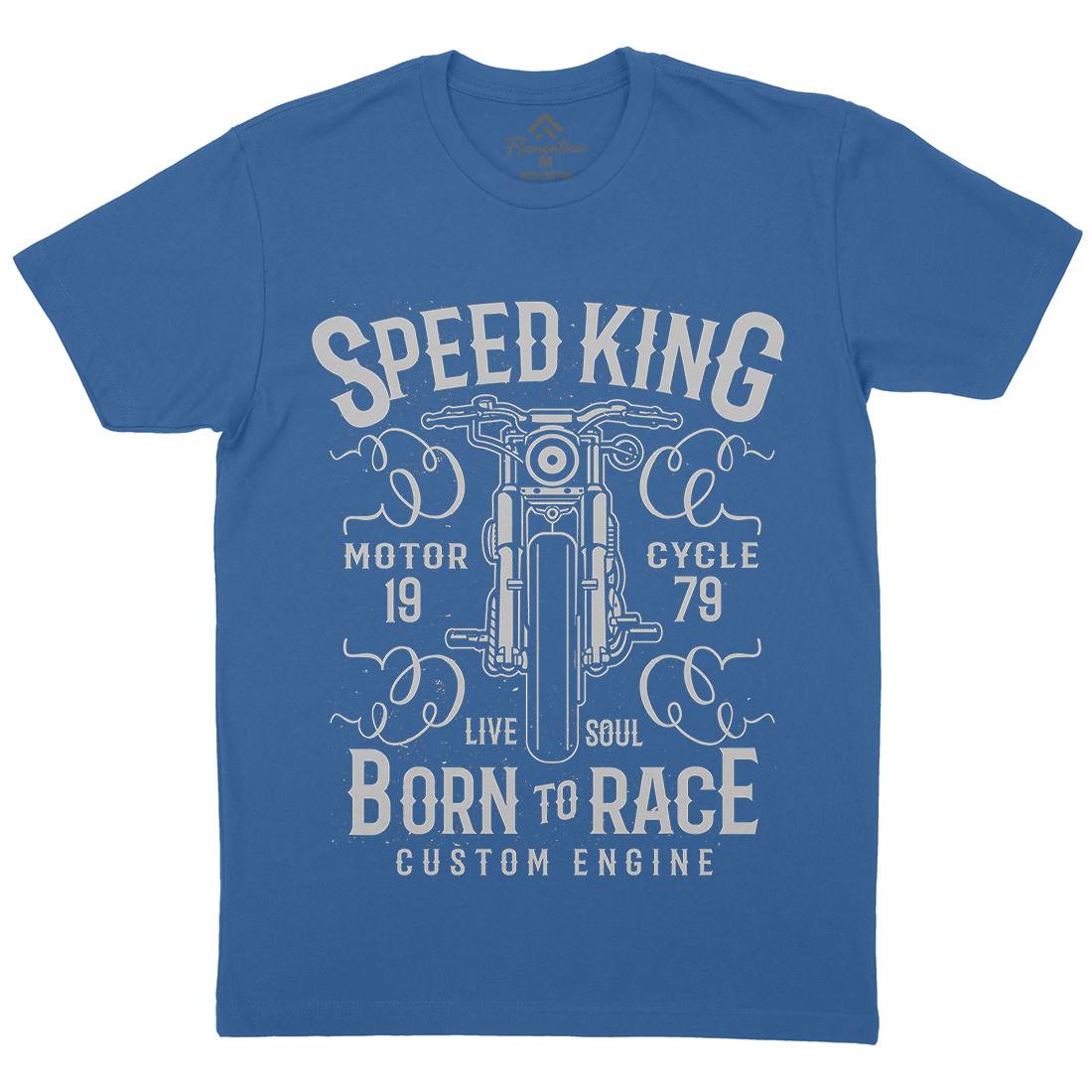 Speed King Mens Organic Crew Neck T-Shirt Motorcycles A153