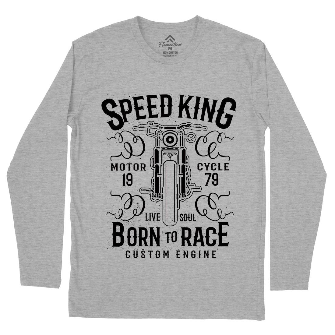 Speed King Mens Long Sleeve T-Shirt Motorcycles A153
