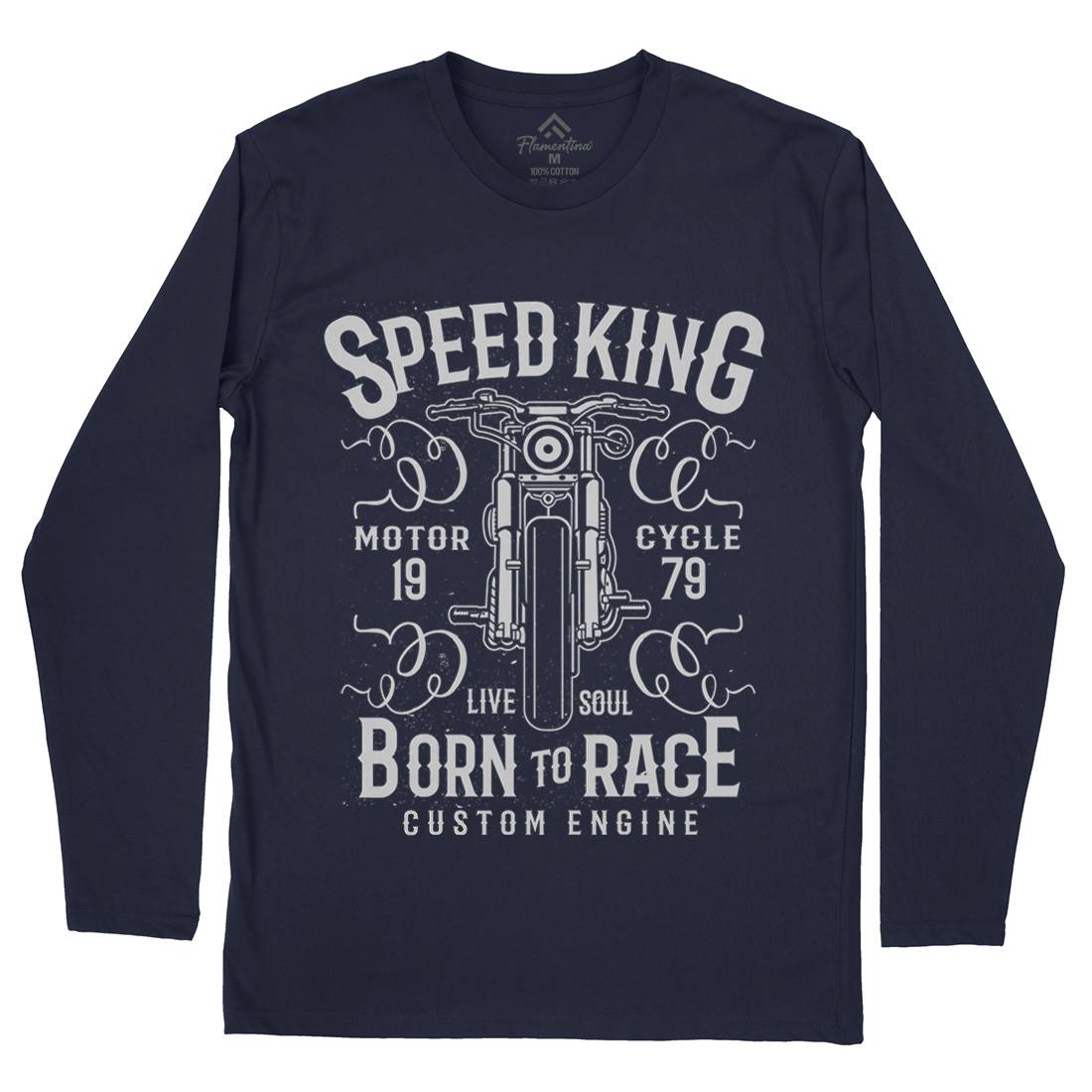 Speed King Mens Long Sleeve T-Shirt Motorcycles A153