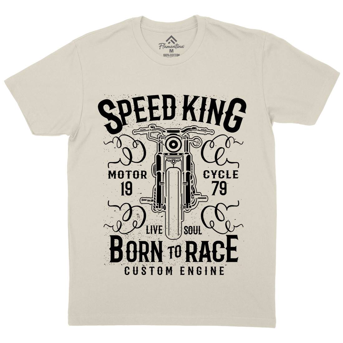 Speed King Mens Organic Crew Neck T-Shirt Motorcycles A153