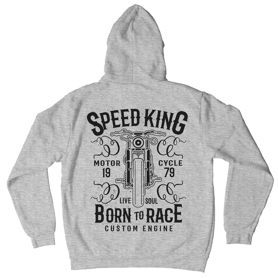 Speed King Mens Hoodie With Pocket Motorcycles A153