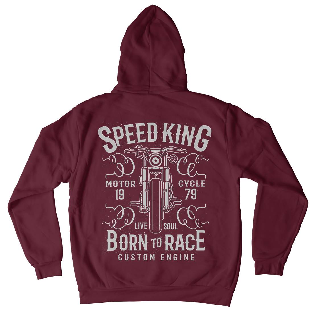 Speed King Mens Hoodie With Pocket Motorcycles A153
