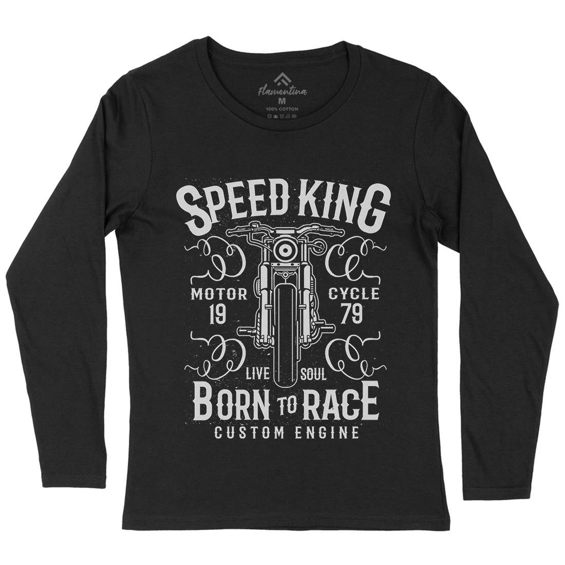 Speed King Womens Long Sleeve T-Shirt Motorcycles A153