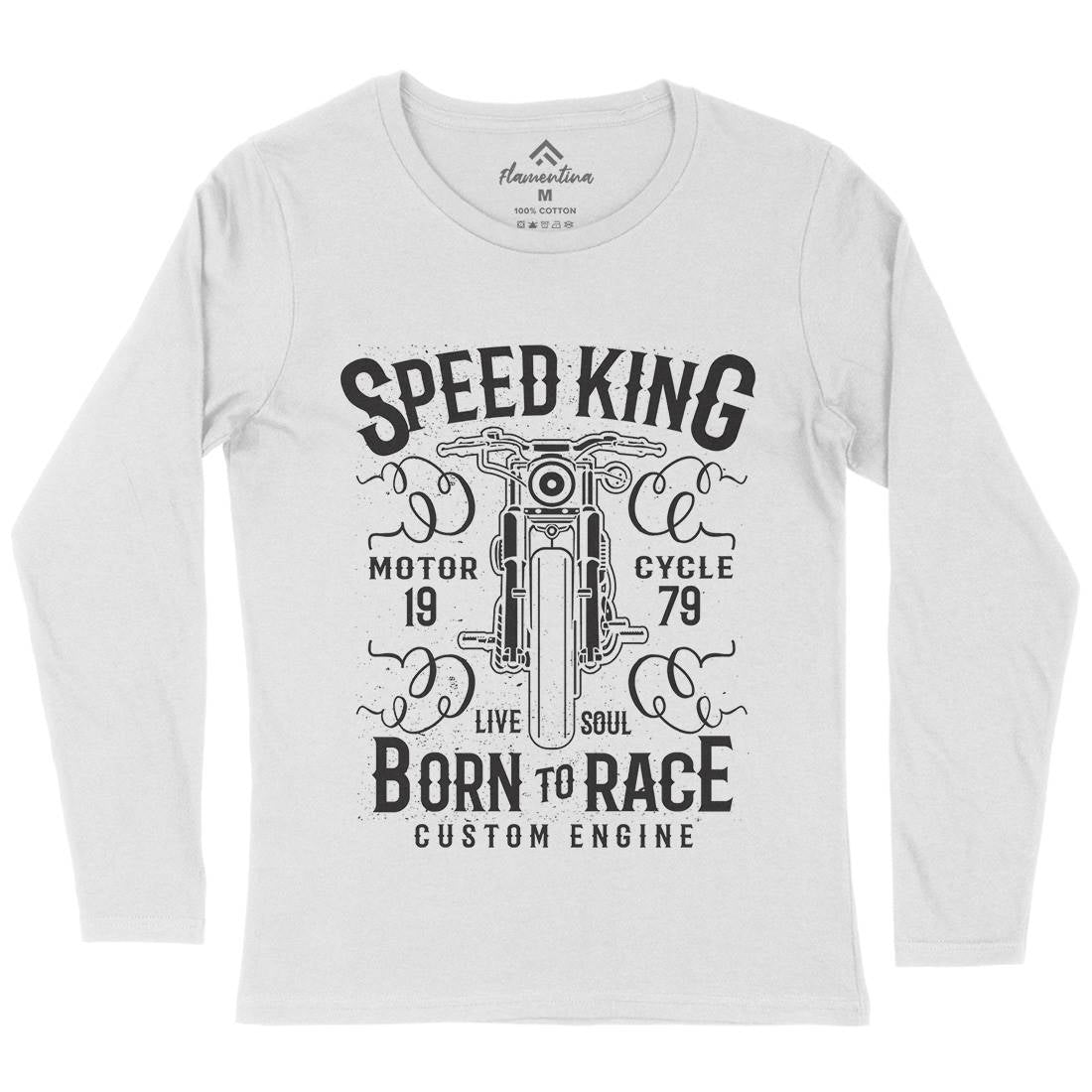 Speed King Womens Long Sleeve T-Shirt Motorcycles A153