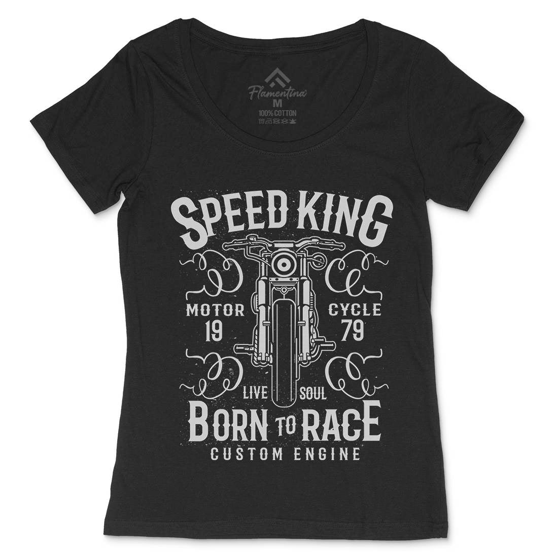 Speed King Womens Scoop Neck T-Shirt Motorcycles A153