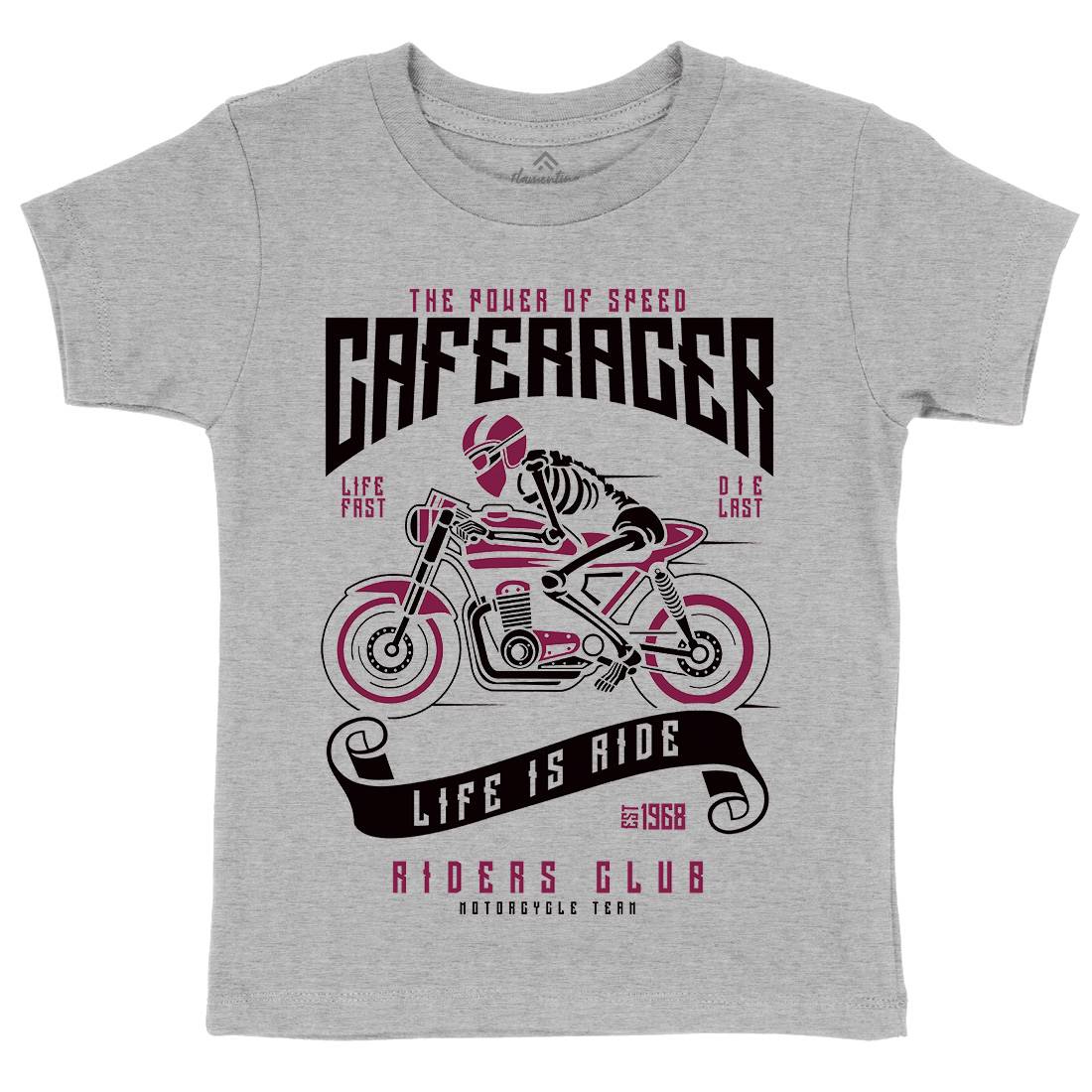 Speed Of Caferacer Kids Organic Crew Neck T-Shirt Motorcycles A154