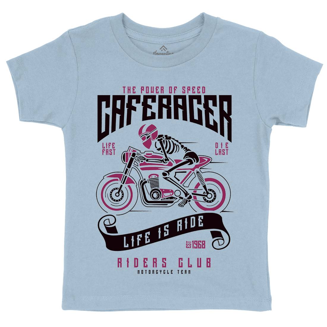 Speed Of Caferacer Kids Organic Crew Neck T-Shirt Motorcycles A154