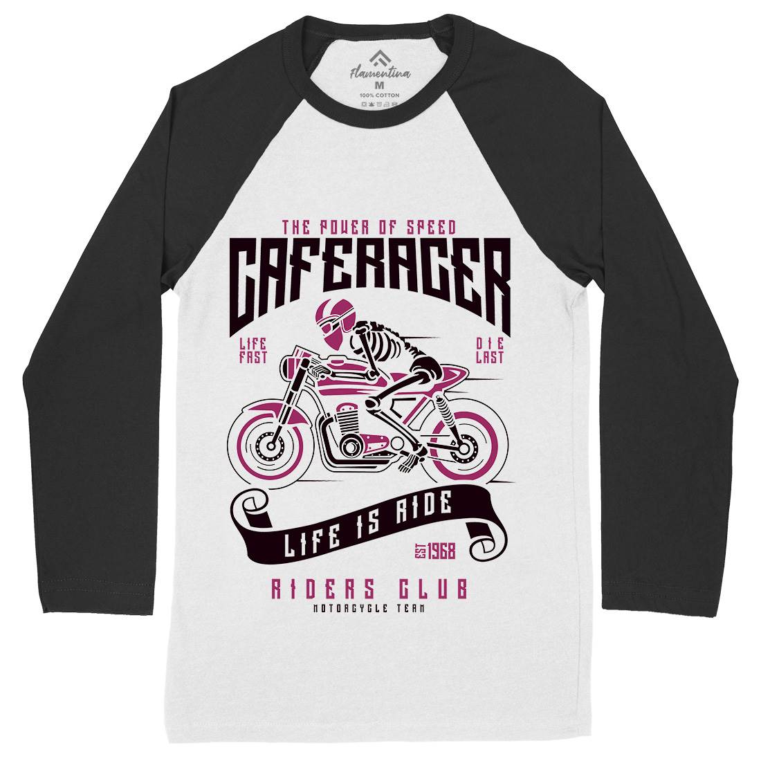 Speed Of Caferacer Mens Long Sleeve Baseball T-Shirt Motorcycles A154
