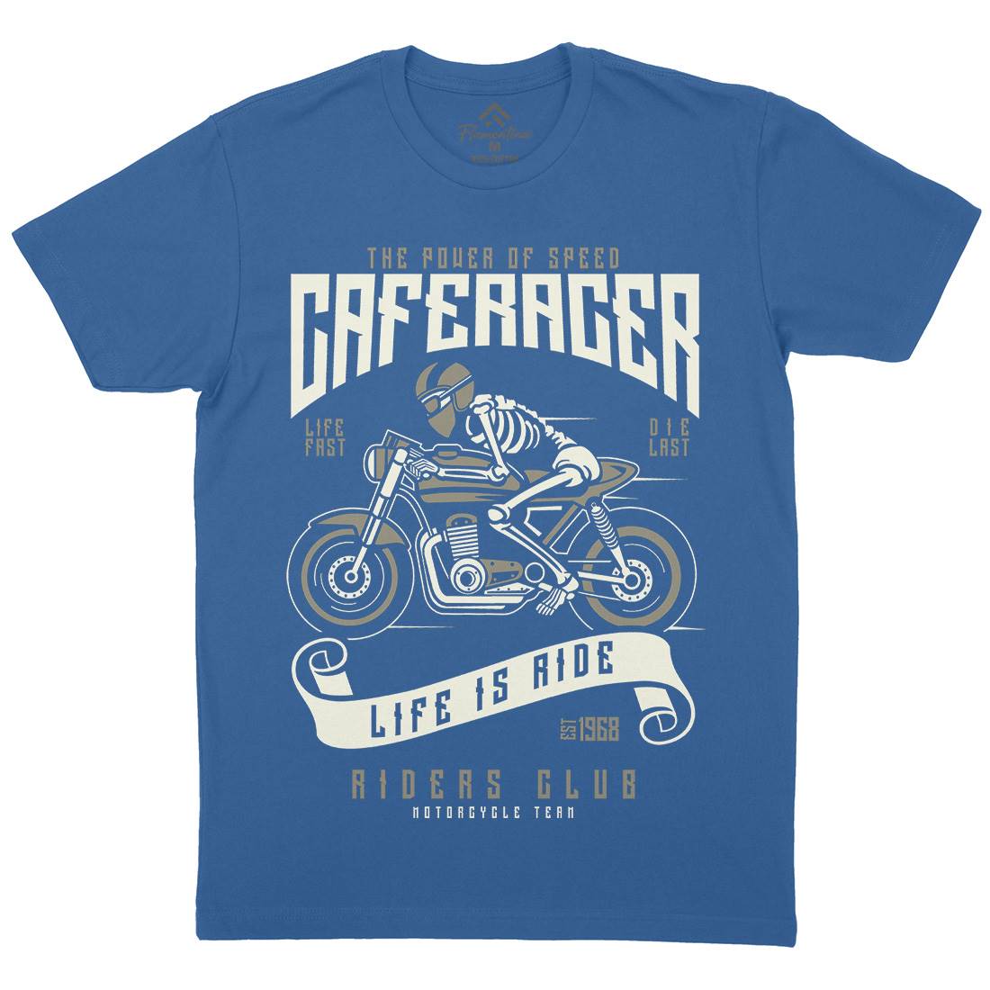 Speed Of Caferacer Mens Organic Crew Neck T-Shirt Motorcycles A154