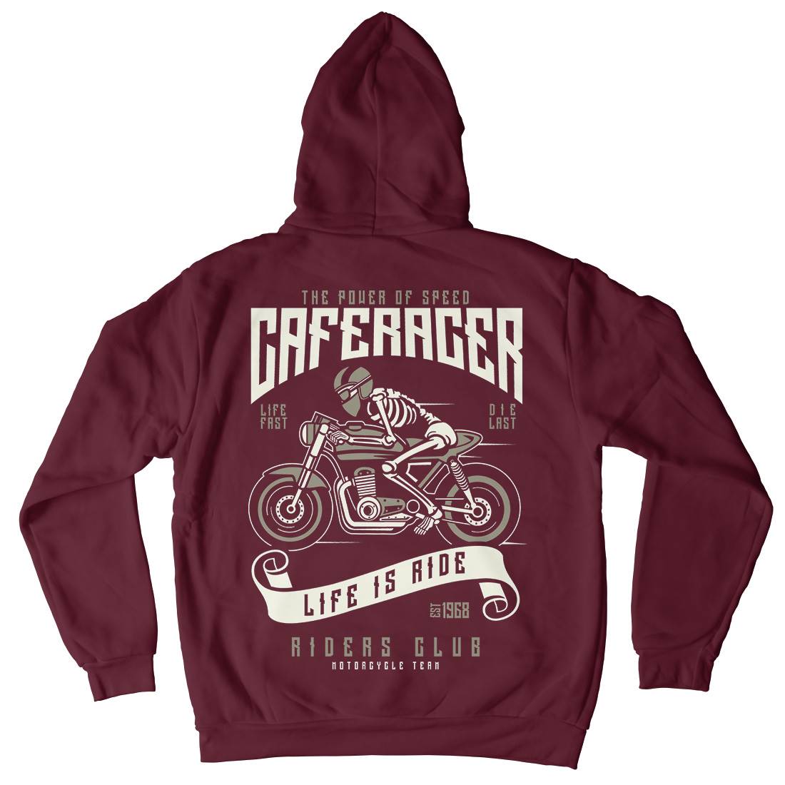 Speed Of Caferacer Mens Hoodie With Pocket Motorcycles A154