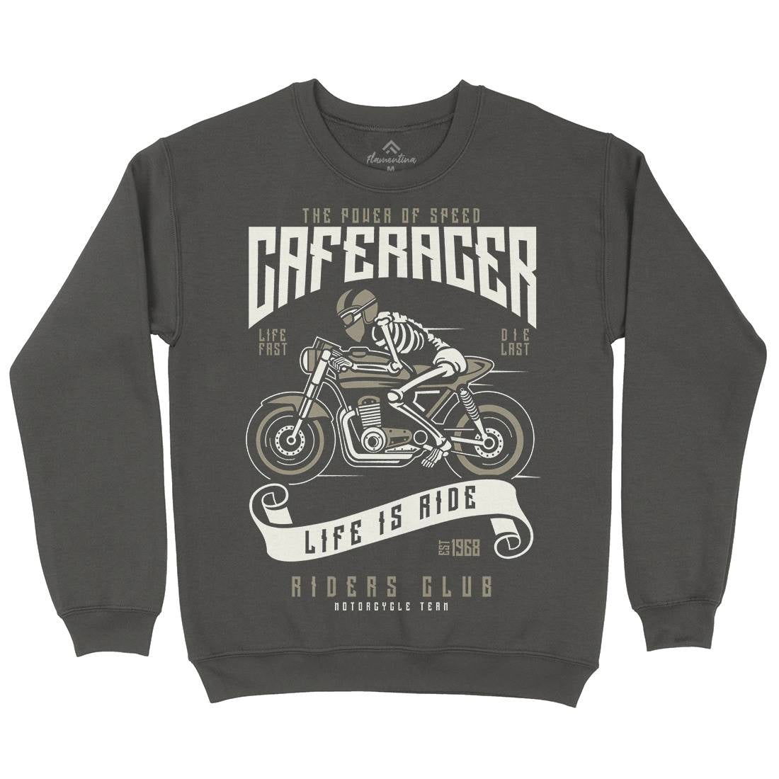 Speed Of Caferacer Mens Crew Neck Sweatshirt Motorcycles A154