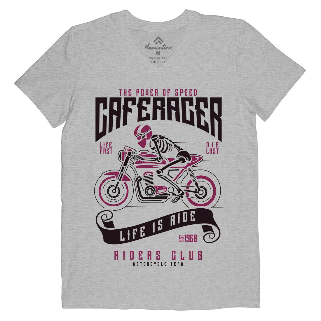 Speed Of Caferacer Mens V-Neck T-Shirt Motorcycles A154
