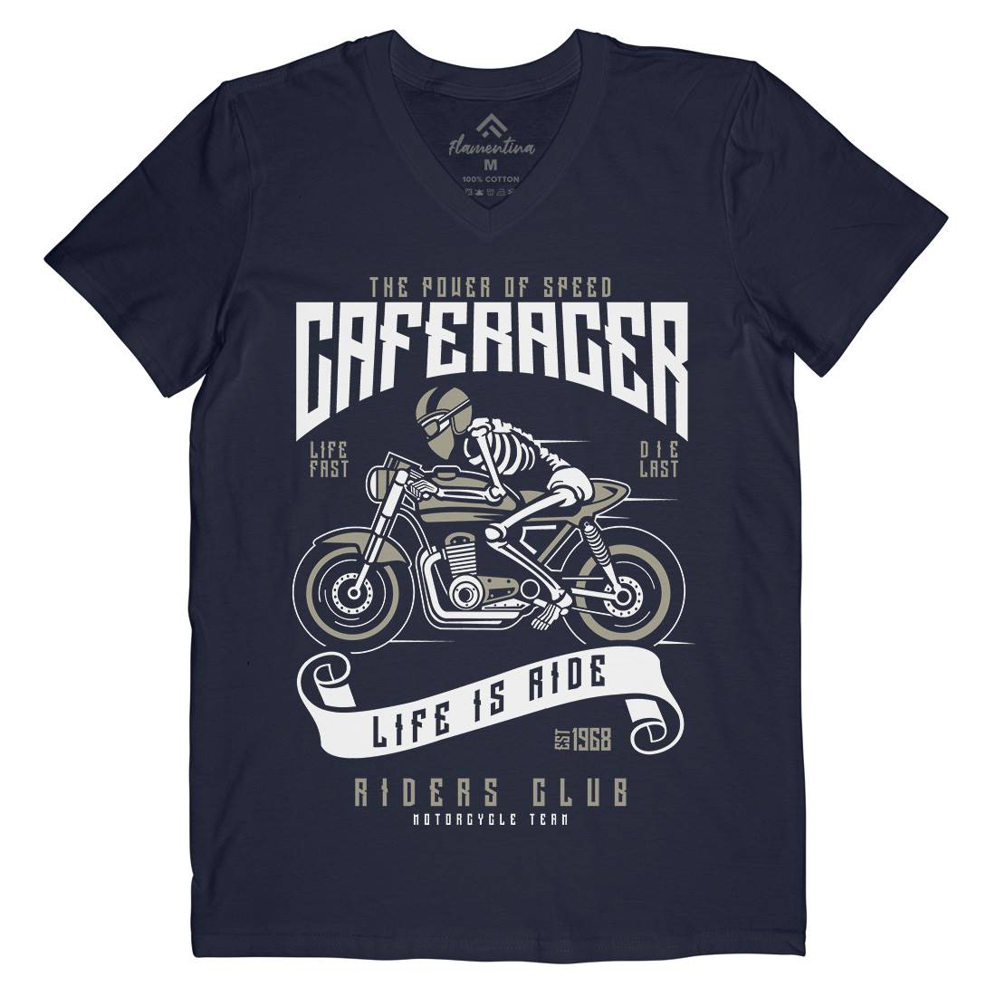 Speed Of Caferacer Mens V-Neck T-Shirt Motorcycles A154