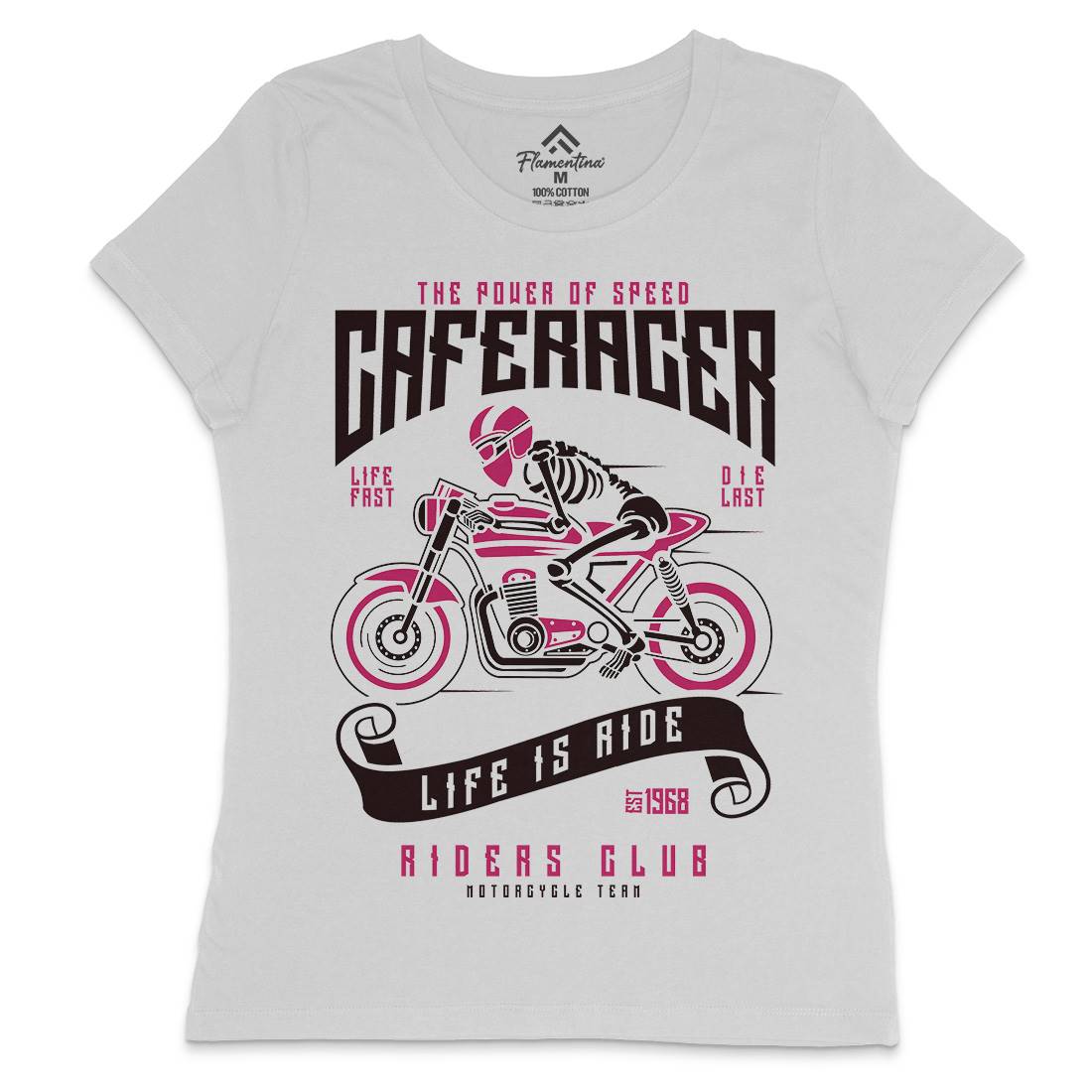 Speed Of Caferacer Womens Crew Neck T-Shirt Motorcycles A154