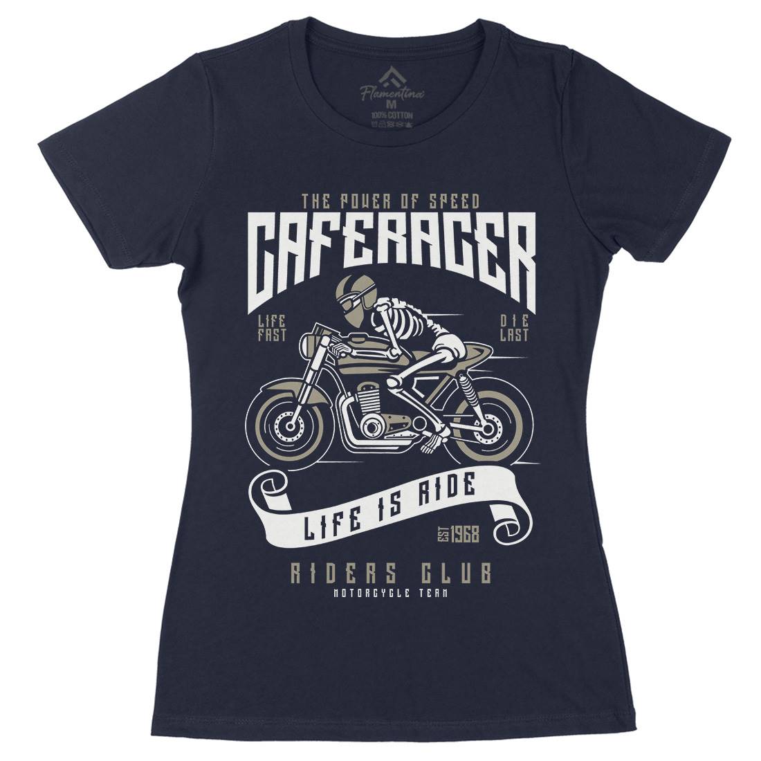 Speed Of Caferacer Womens Organic Crew Neck T-Shirt Motorcycles A154