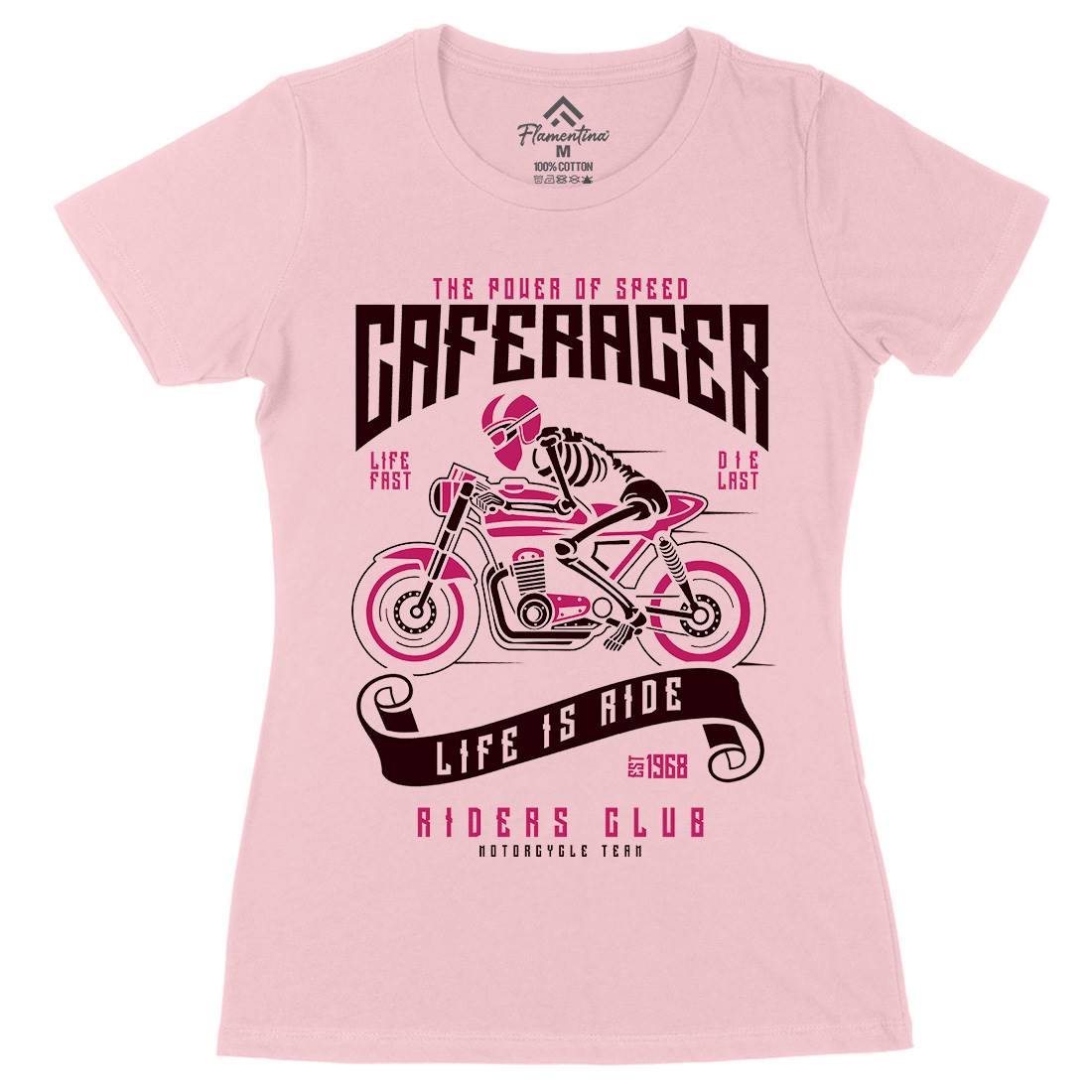 Speed Of Caferacer Womens Organic Crew Neck T-Shirt Motorcycles A154