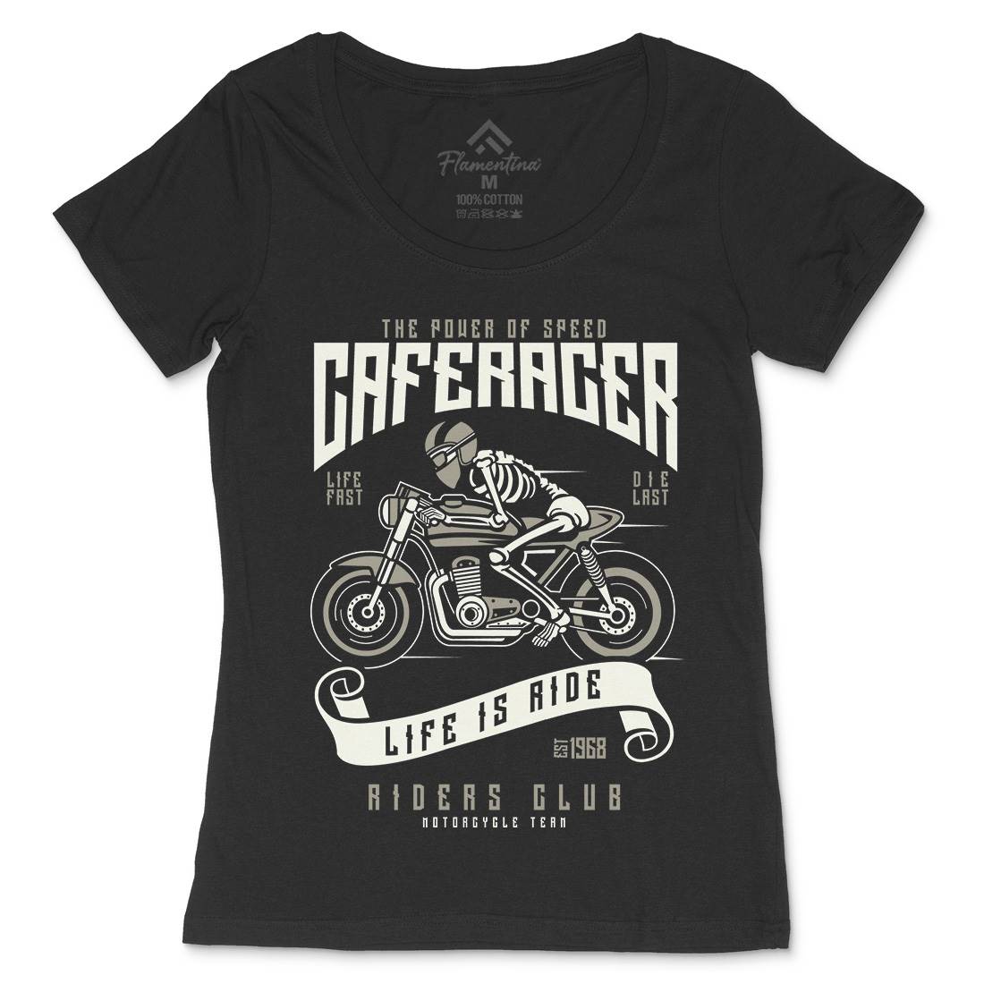 Speed Of Caferacer Womens Scoop Neck T-Shirt Motorcycles A154