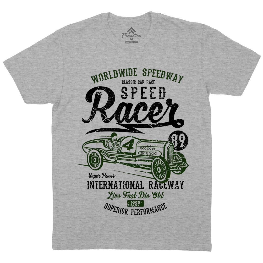 Speed Racer Mens Organic Crew Neck T-Shirt Motorcycles A155