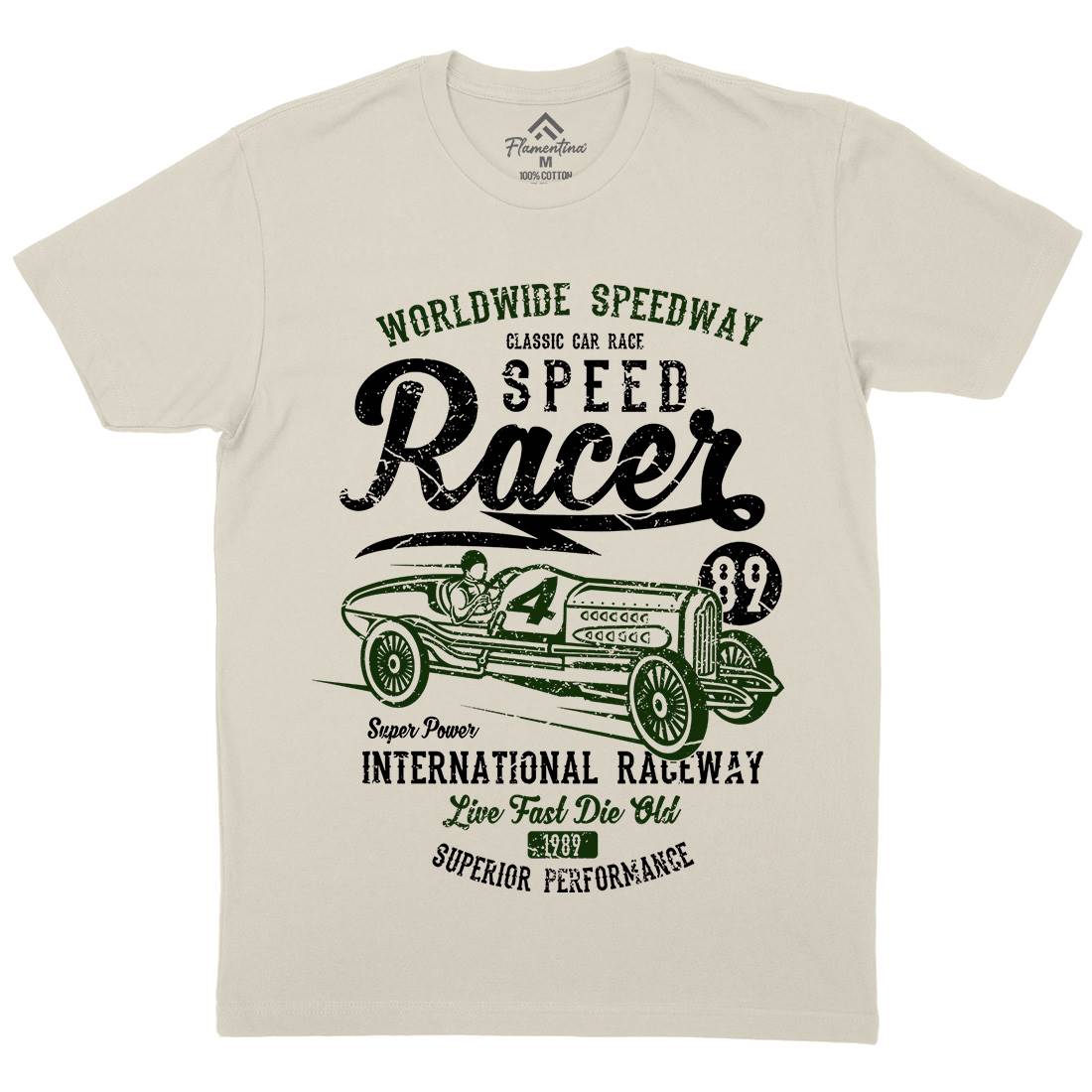 Speed Racer Mens Organic Crew Neck T-Shirt Motorcycles A155