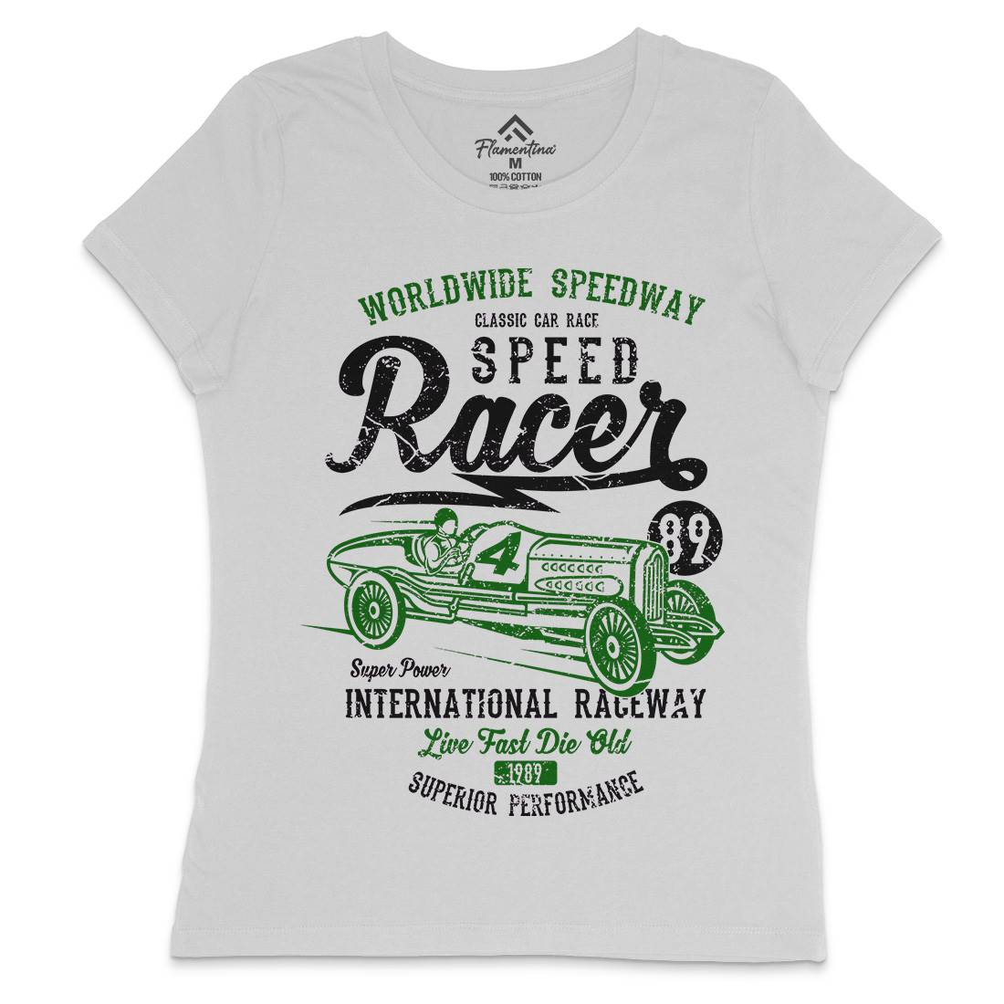 Speed Racer Womens Crew Neck T-Shirt Motorcycles A155