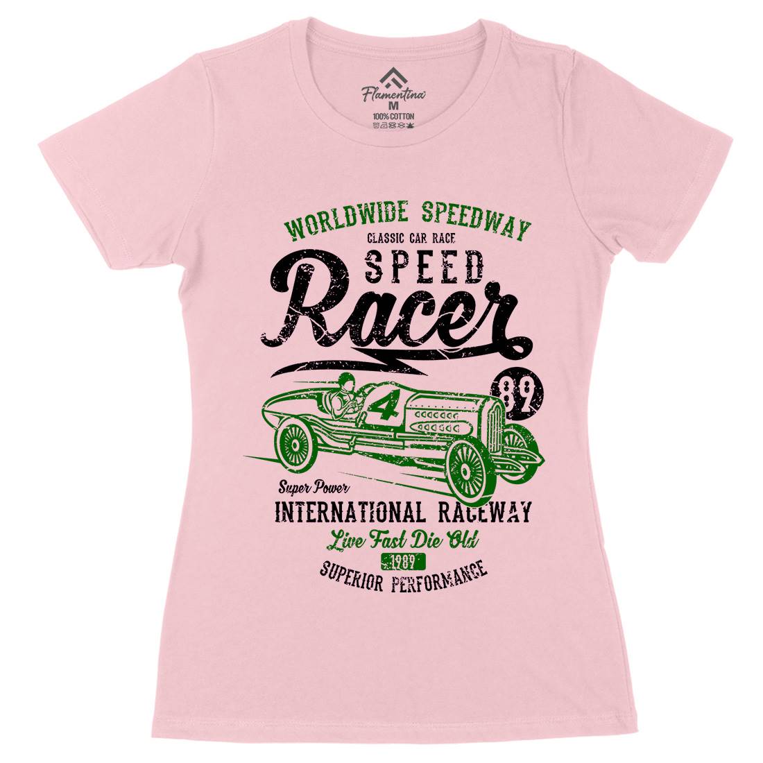 Speed Racer Womens Organic Crew Neck T-Shirt Motorcycles A155
