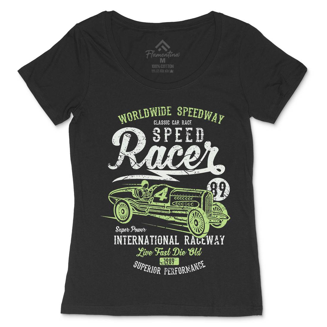 Speed Racer Womens Scoop Neck T-Shirt Motorcycles A155