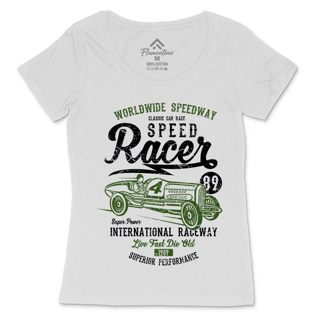 Speed Racer Womens Scoop Neck T-Shirt Motorcycles A155