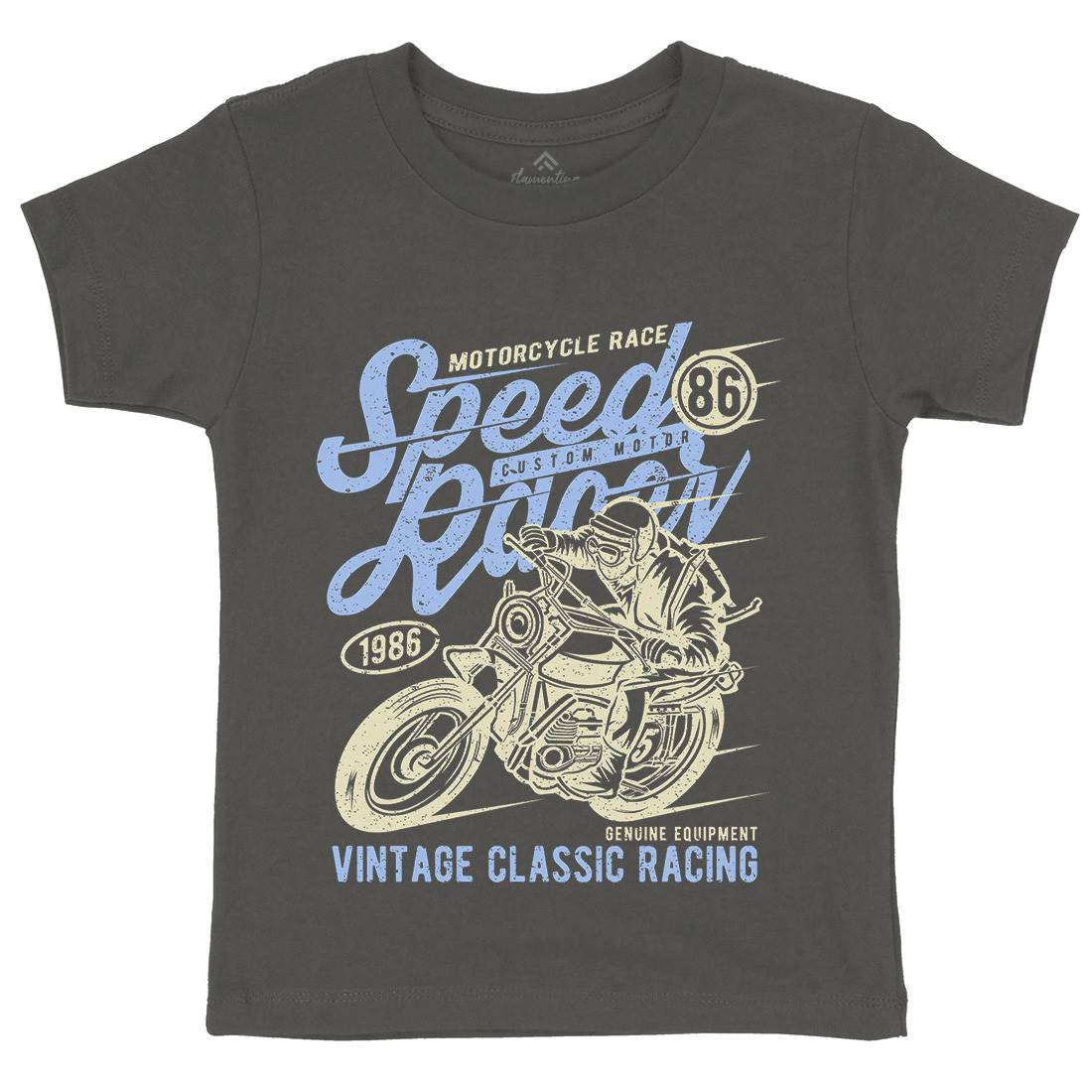Speed Racer Kids Organic Crew Neck T-Shirt Motorcycles A156