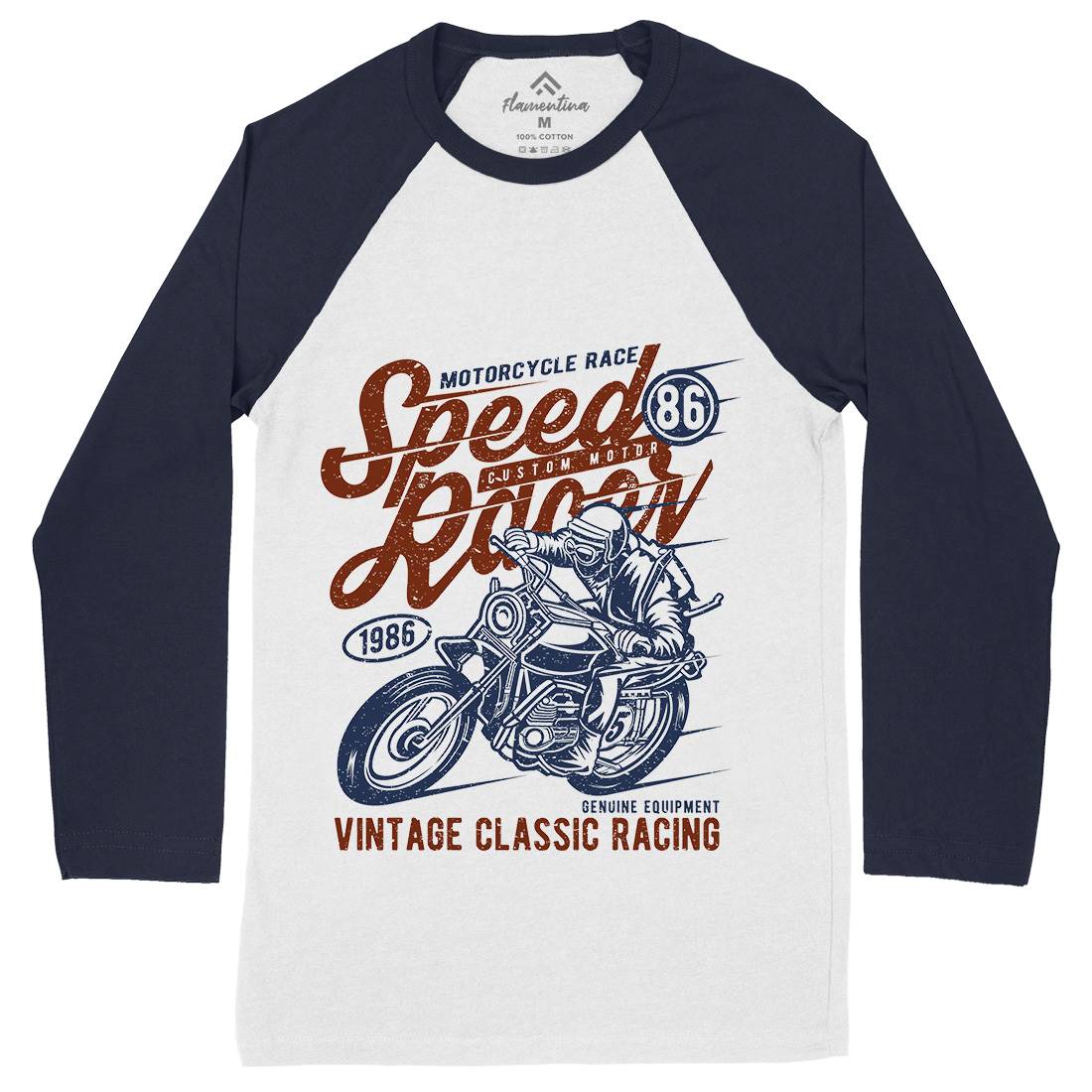 Speed Racer Mens Long Sleeve Baseball T-Shirt Motorcycles A156